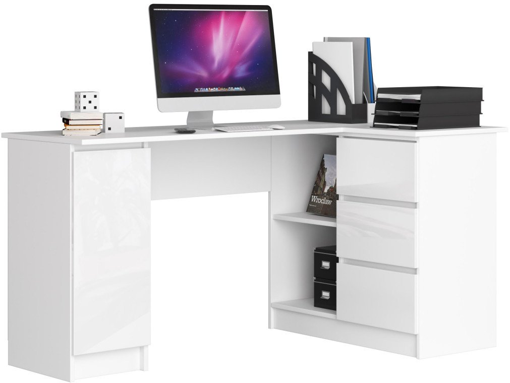 Biurko Fabryka Mebli Akord B20 Białe z połyskiem 155 cm x 85 cm