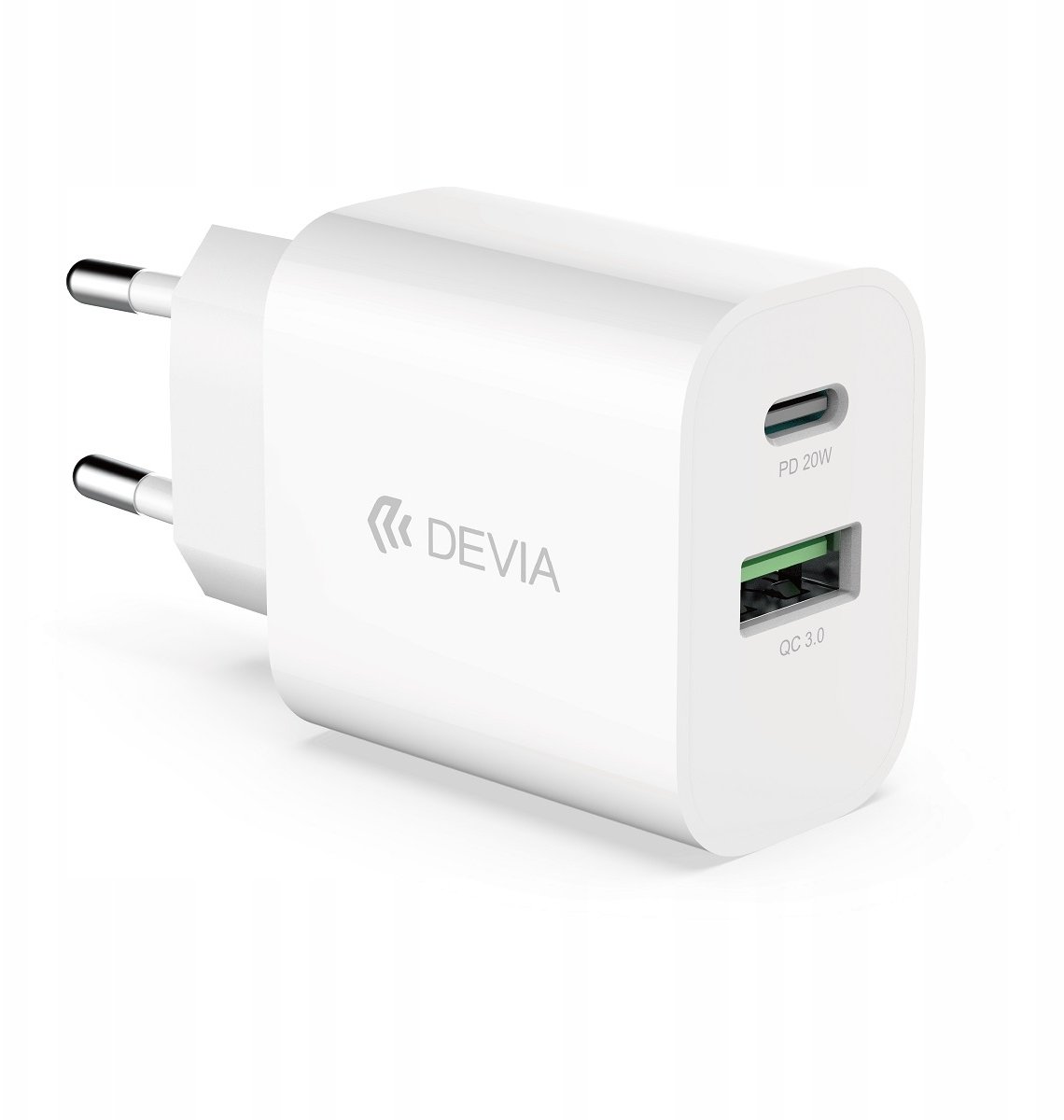 Devia ładowarka sieciowa Smart PD 1x USB-C 1x USB 20W biała