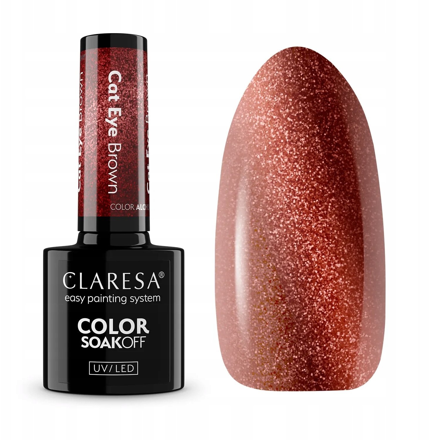 CLARESA Lakier hybrydowy Alchemy Cat Eay Brown 5g