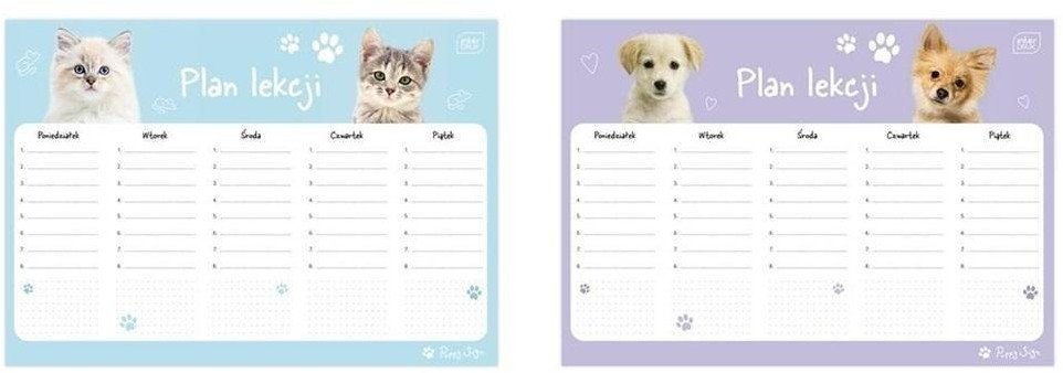 Plan lekcji A4 Puppy Sign (10szt)