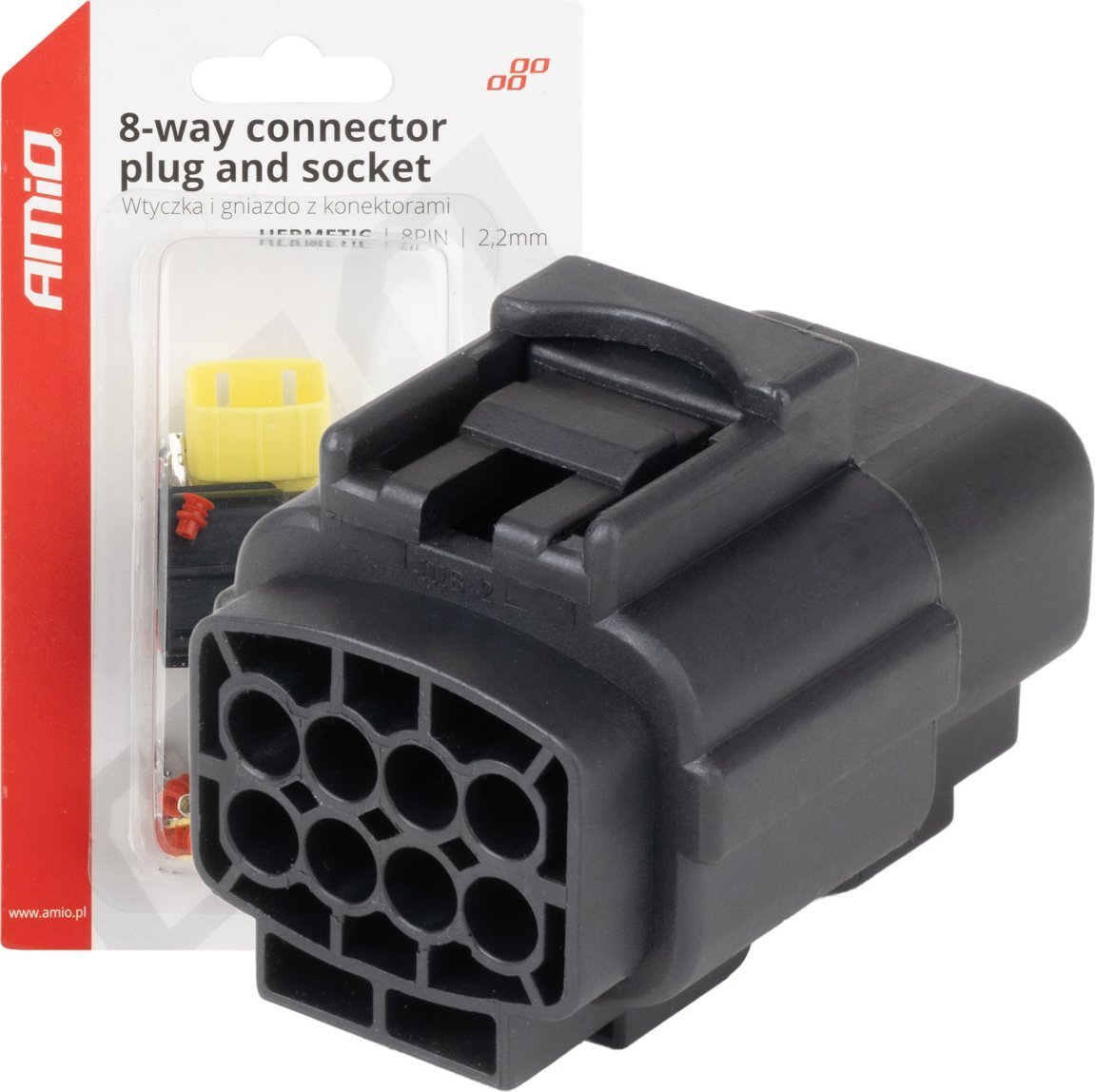 Złącze elektryczne wodoodporne zestaw 8 pin 2.2mm amio-04350