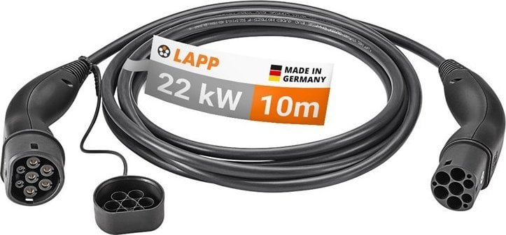 Kabel do ładowania samochodów LAPP Typu 2, do 22 kW, 10 m, czarny (5555934032)