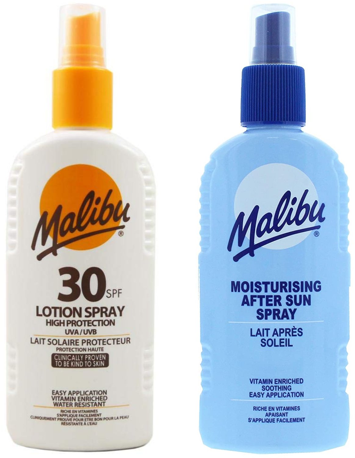 Malibu SPF30 Wodoodporny Spray 200ml + Balsam W Sprayu Po Opalaniu 200ml