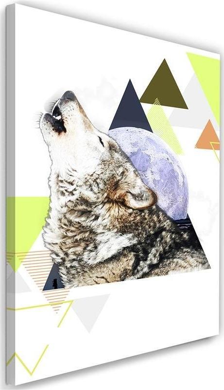 Feeby OBRAZ NA PŁÓTNIE Abstrakcja Wilk Zwierzęta 80x120