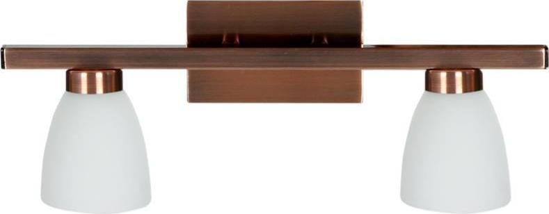 Kinkiet Candellux Lampa sufitowa Candellux 92-26897 Dakota listwa 2X40W G9 miedziana biały klosz