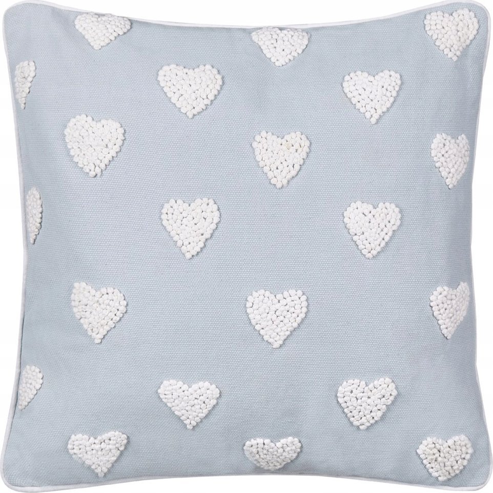 Beliani Bawełniana poduszka dekoracyjna w serca 45 x 45 cm szara GAZANIA