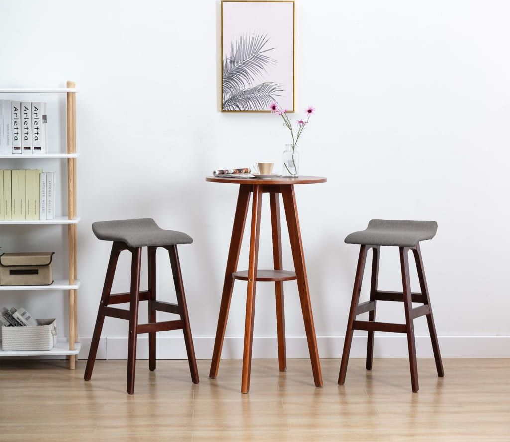 vidaXL Stołki barowe, 2 szt., ciemnoszare, tapicerowane tkaniną