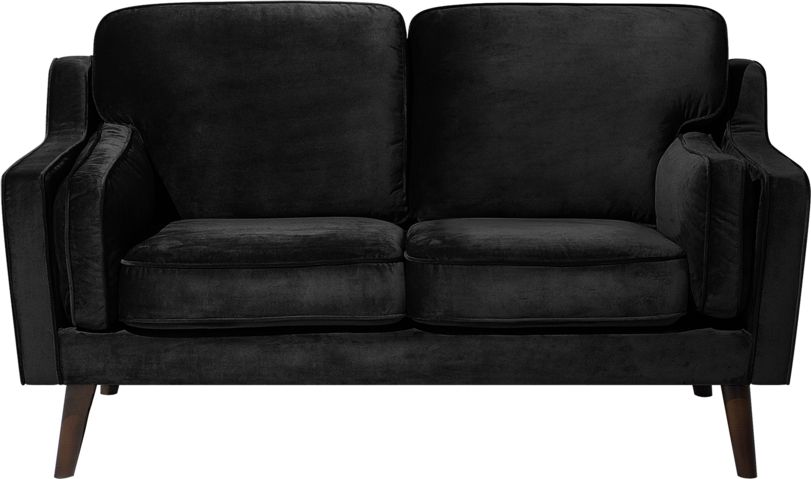 Beliani Sofa 2-osobowa welurowa czarna LOKKA