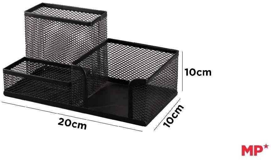 Organizer na biurko siatkowy metalowy czarny
