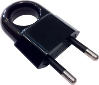 Pawbol Wtyczka płaska z uchwytem b/u Euro 10A/250V czarna D.3104C - D.3104C