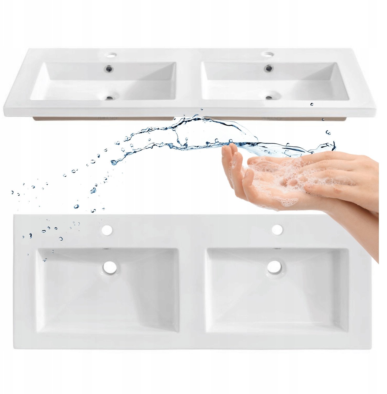 Umywalka meblowa dwukomorowa 120cm