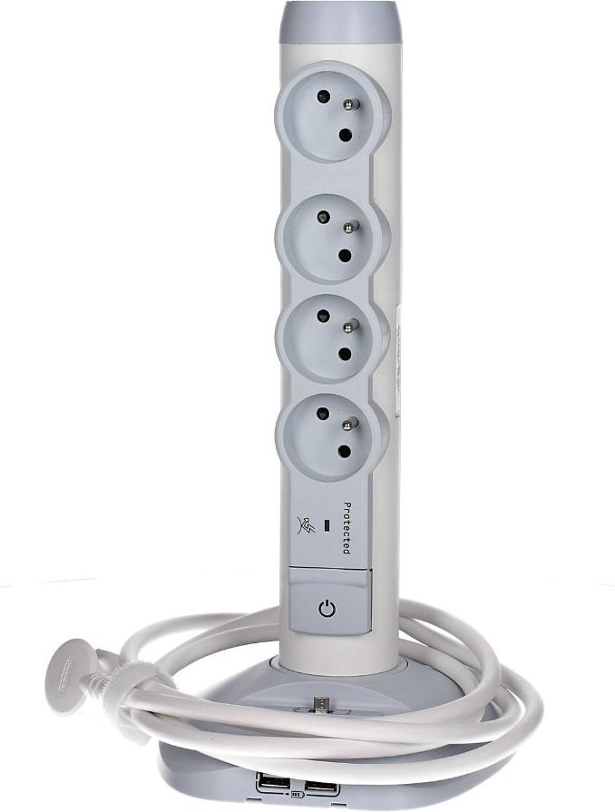 Listwa zasilająca Legrand przeciwprzepięciowa 4 gniazda 2 m biała (50014)