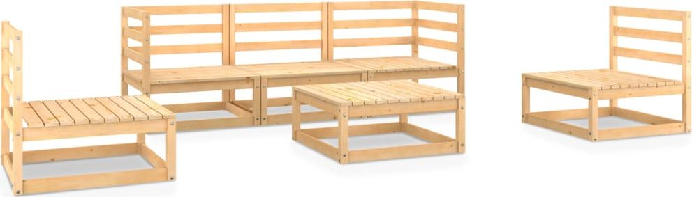 vidaXL 6-cz. zestaw mebli wypoczynkowych do ogrodu, drewno sosnowe