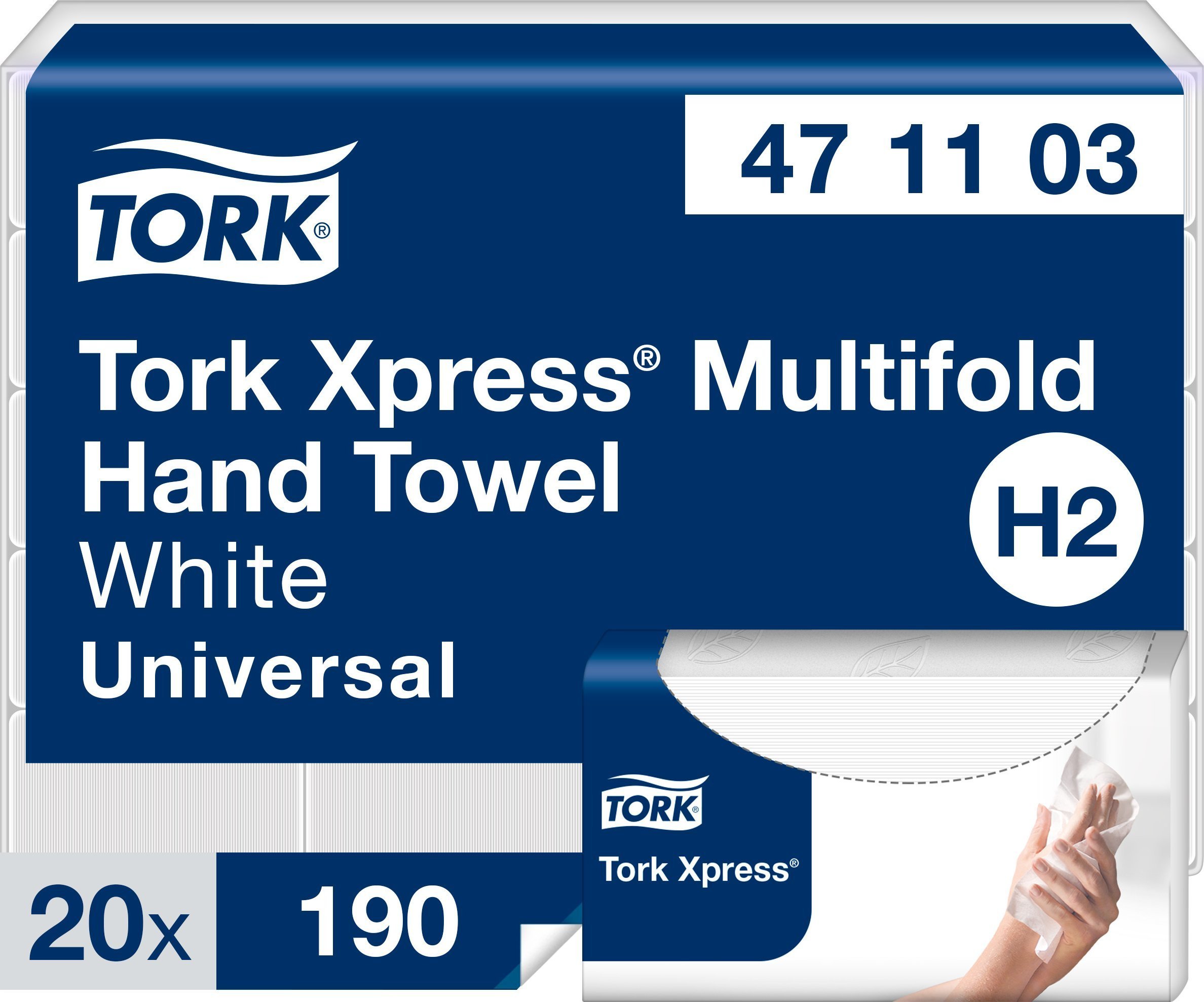 Tork Ręczniki Xpress® Multifold Natural White H2 (190 szt.x20)
