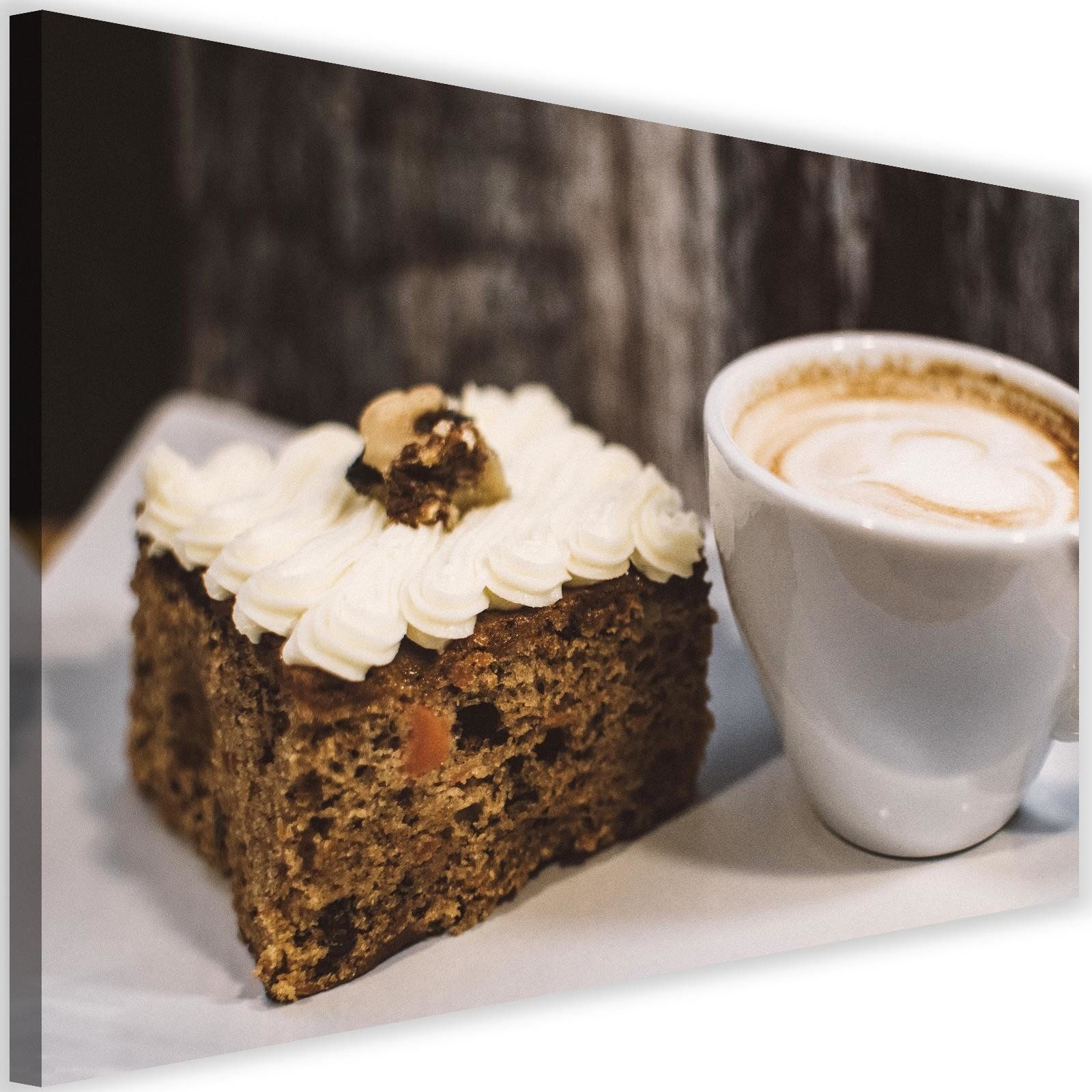 Feeby Obraz na płótnie - Canvas, Cappuccino i kawałek ciasta 120x80