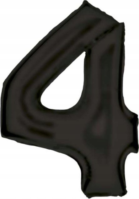 AMSCAN Balon foliowy cyfra 4 satynowa czarna 86cm N34 spakowany 9917306