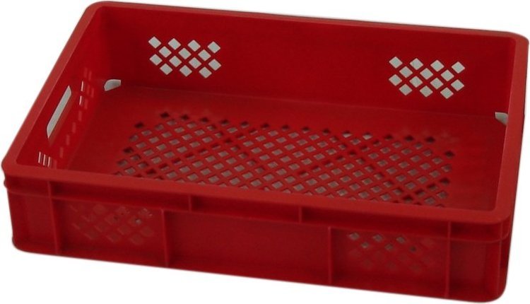 Artech Pojemnik transportowy EURO 130, ścianki i dno ażurowe, wym. 600 x 400 x 130 mm (Kolor czerwony)