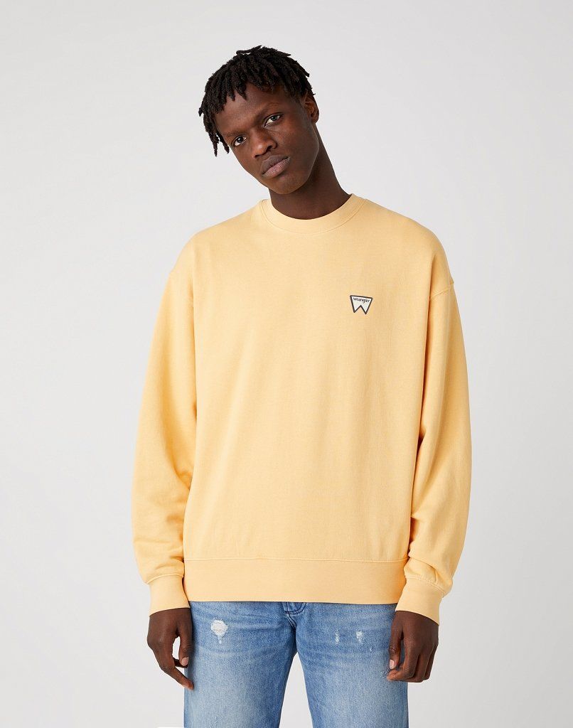 Wrangler MĘSKA BLUZA WRANGLER BADGE CREW LOVELY MANGO W6E5HAA11 XL