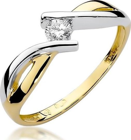Best Diamonds złoty pierścionek z brylantem 0.10ct 24