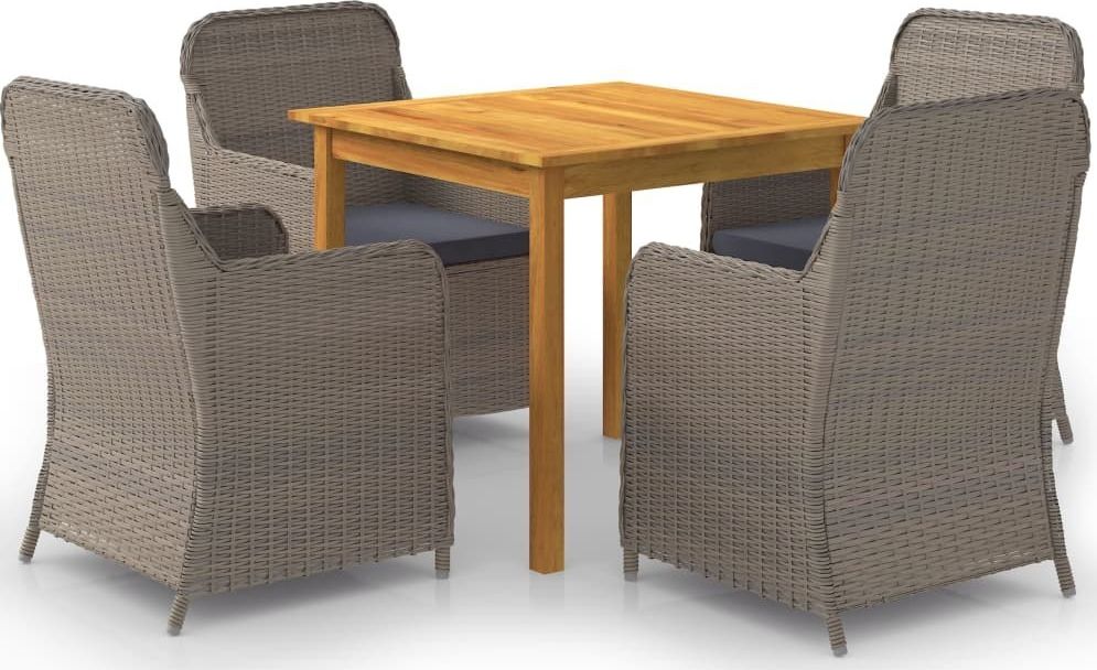 vidaXL 5-częściowy zestaw mebli ogrodowych brązowy