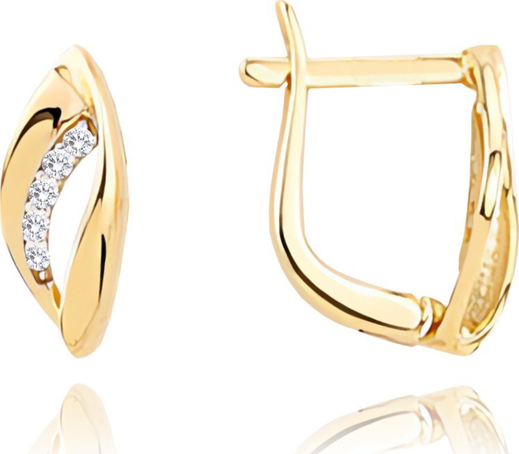 Minet MINET Złote kolczyki z białymi cyrkoniami Au 585/1000 2,00g