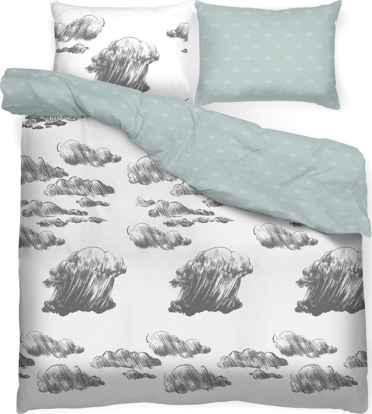 Miss Lucy Komplet pościeli Miss Lucy Cloud 160x200 cm niebieski