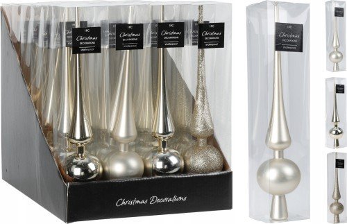 Koopman Czubek na choinkę złoty szpic nietłukący 27,5 cm 1szt