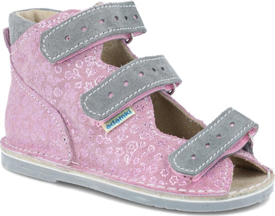 Adamki Sandały dziewczęce Adamki 012NM profilaktyczne róż gwiazdki 26