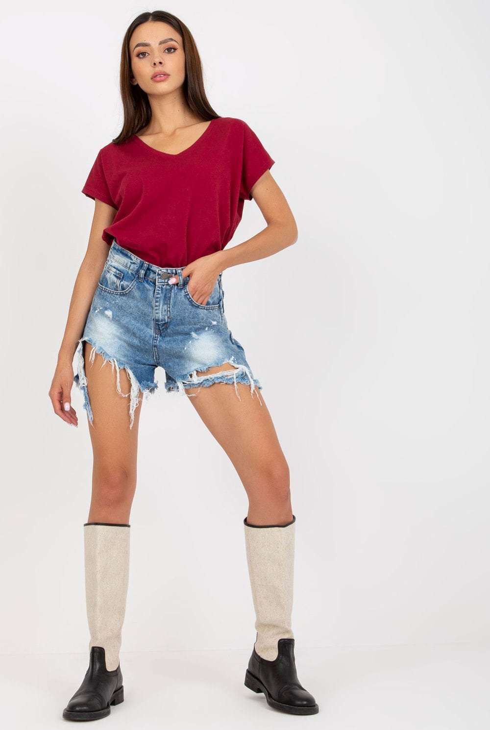 BFG T-shirt Damski Model B-014.04X Bordo