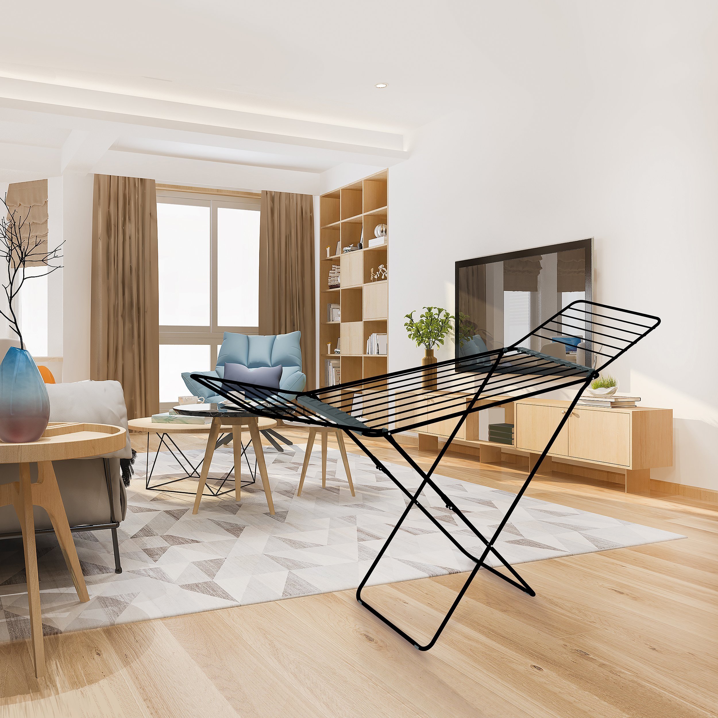 Suszarka na pranie Sepio Duża Czarna Solidna Suszarka do ubrań oraz bielizny model 200