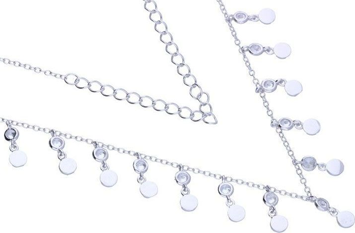 Lovrin Srebrny naszyjnik 925 blaszki cyrkonie 4,31g