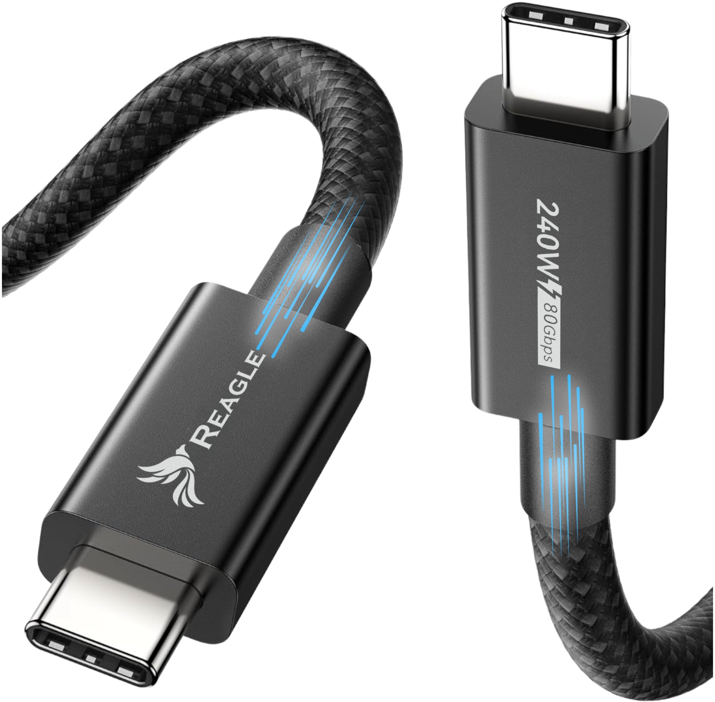 Kabel USB Reagle USB-C - USB-C 2 m Czarny