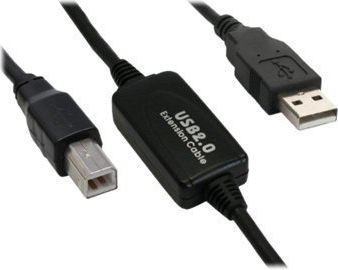 Kabel USB InLine USB-A - USB-B 10 m Czarny (34511I)