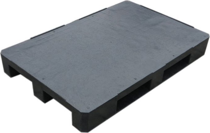 Becker Paleta plastikowa Euro 1200x800 mm, z płozami, bortnice na krawędziach (kolor czarny)