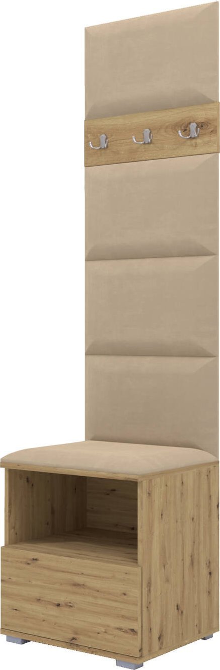 Ravio Tapicerowana garderoba Nela IV - kolor dąb artisan + tkanina Trinity 04