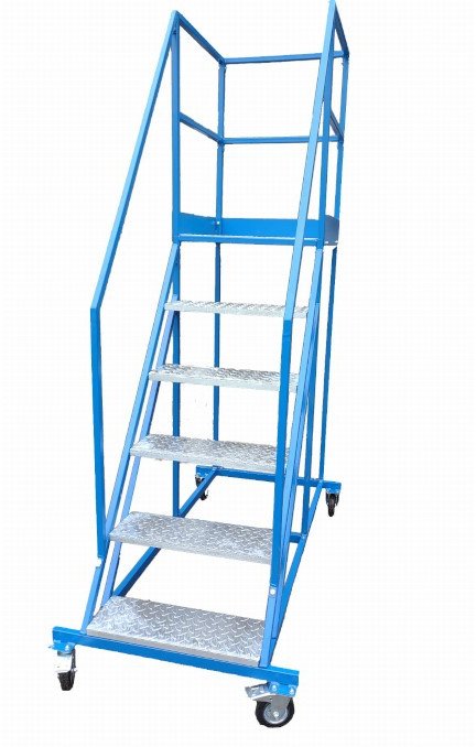 Stalowy podest roboczy, jezdny 5 stopni i platforma (standard)