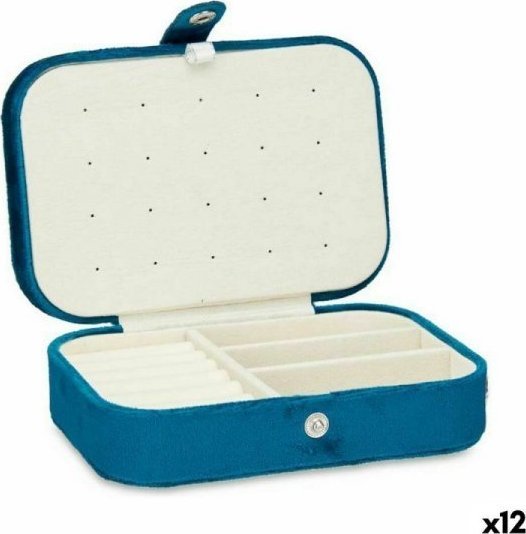 Gift Decor Pudełko na biżuterię Niebieski Aksamit (16,2 x 6 x 11,5 cm) (12 Sztuk)