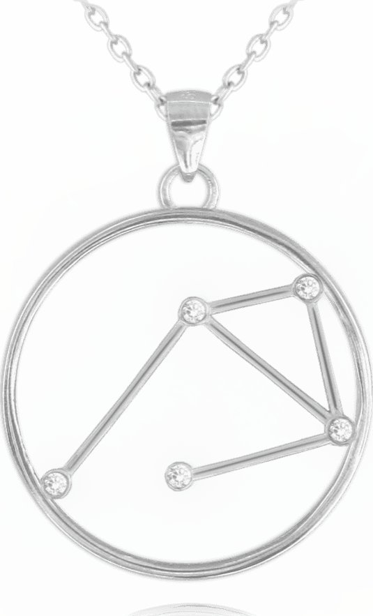 Minet MINET Srebrny naszyjnik Stars Zodiac WAGA Czech Crystal