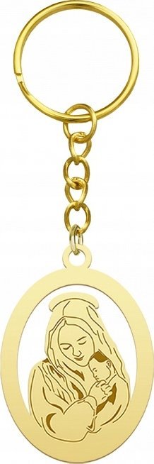 Radziszewska Jewellery Brelok do kluczy Złoty Matka Boska 925 Prezent GRAWER GRATIS