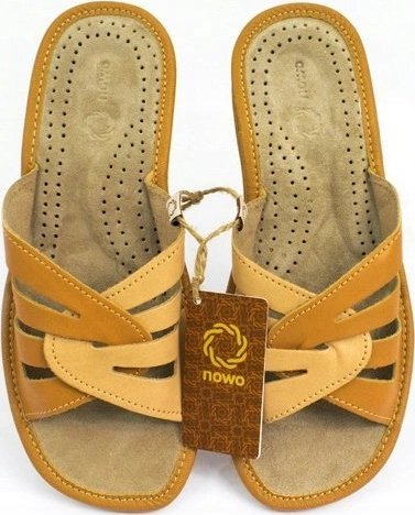 NOWO KAPCIE DAMSKIE WYGODNE KLAPKI LACZKI SKÓRA