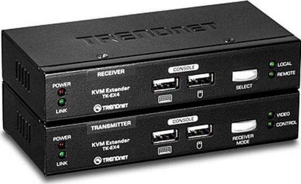 Przełącznik TRENDnet KVM USB Extension Kit Erweitert Reichweite bis 100m - TK-EX4