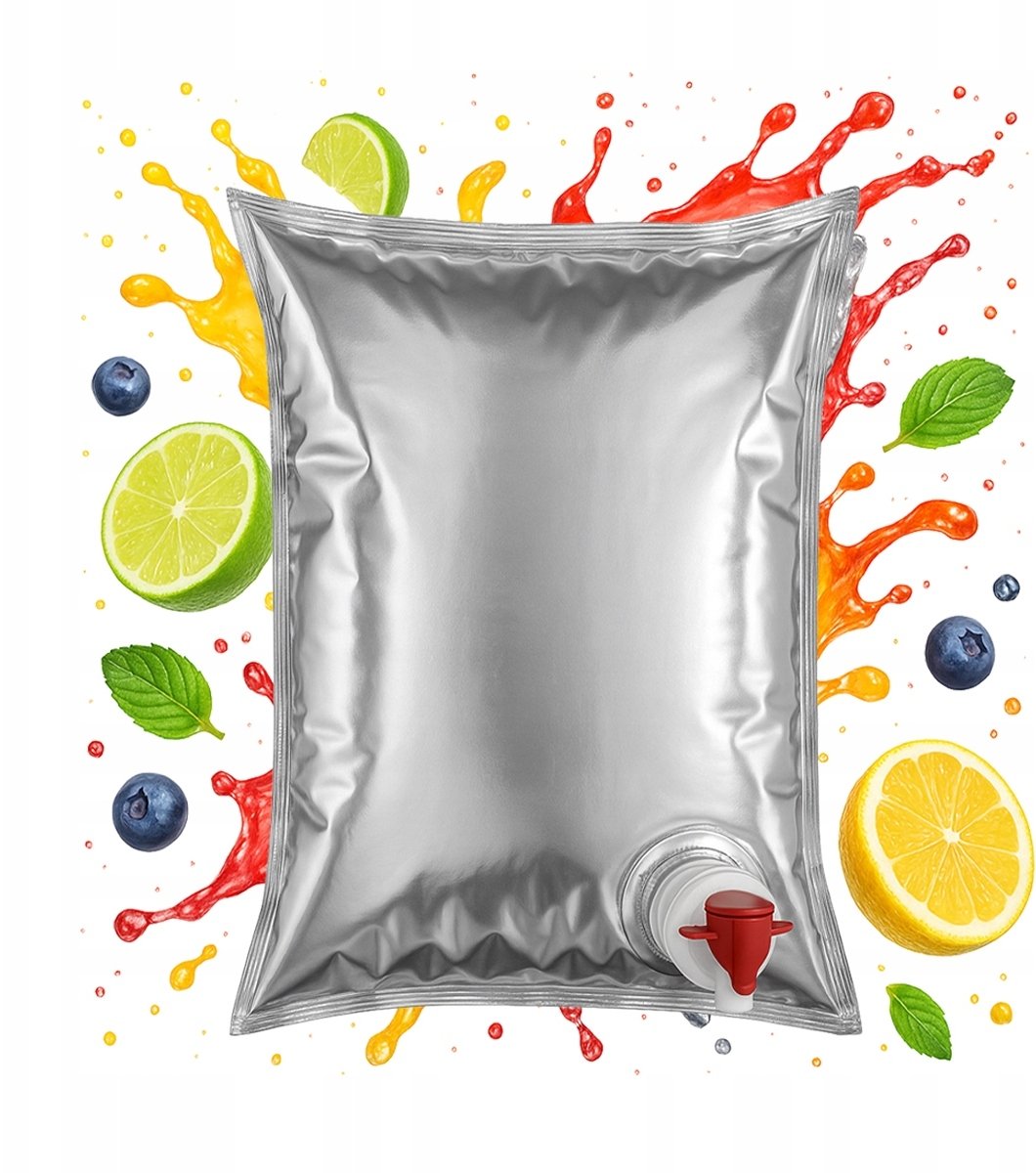 Worek Na Sok 5L Z Kranem METALIZOWANY Na Sok Wino Syrop MOCNY Bag in Box