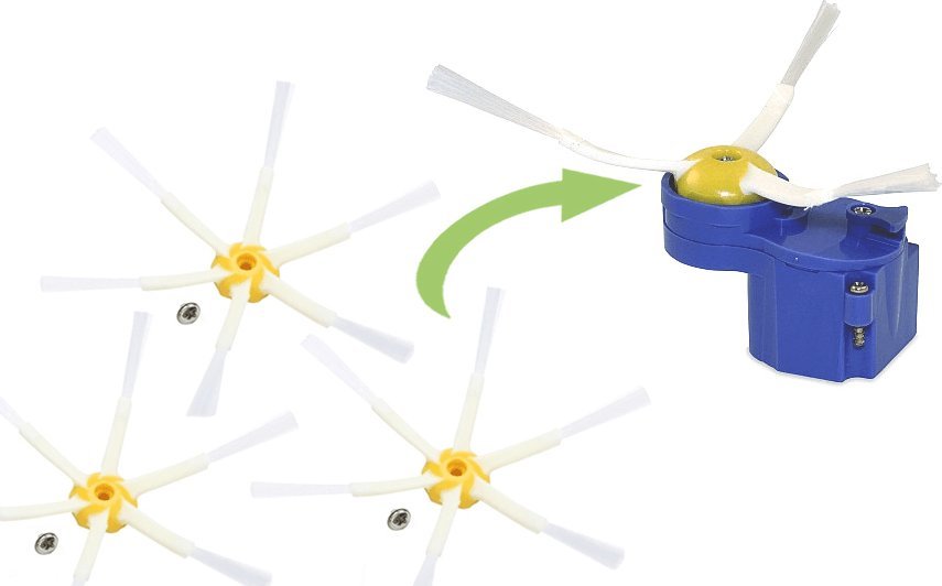 POLMAK 3x Szczotka boczna (6-ramienna) do iRobot Roomba