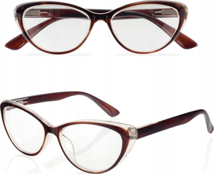 Medi.Glass Okulary Cats Kocie Oczy Korekcyjne Brązowe +2,5, Ok-Cat-Braz+2,5