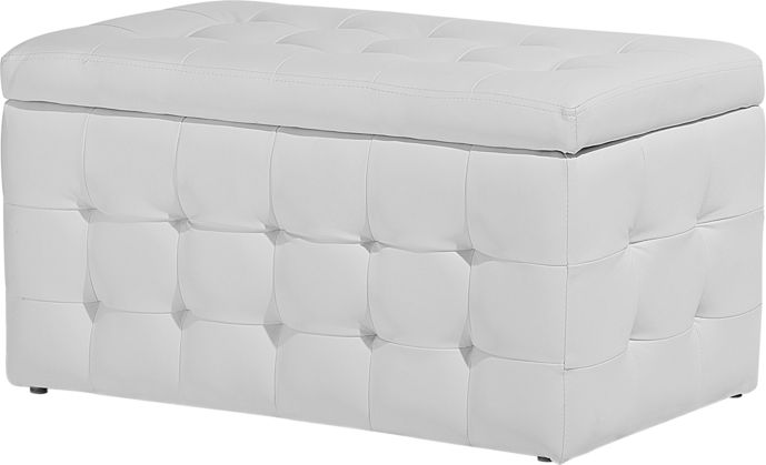 Beliani Puf ze schowkiem ekoskóra biały MICHIGAN