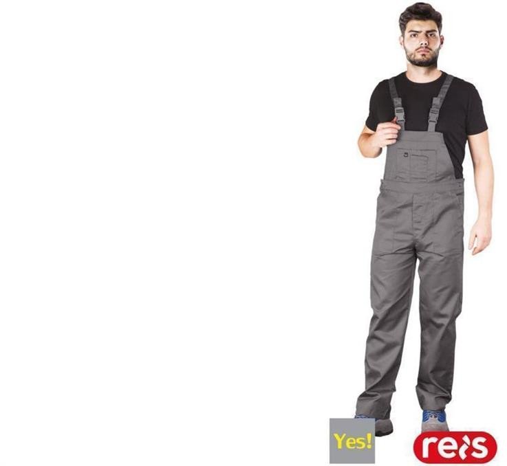 Spodnie robocze ogrodniczki BHP YES szare TRWAŁE rozmiar 58