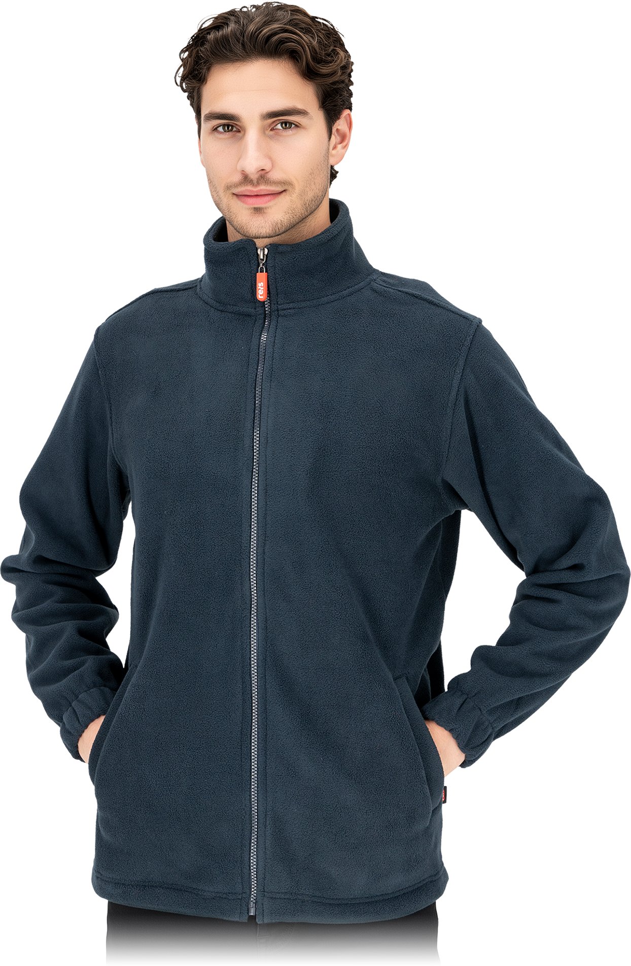 Męska bluza ochronna stójka zamek dzianina polarowa fason grafitowy. REGULAR POLAR-SMOFI 2XL