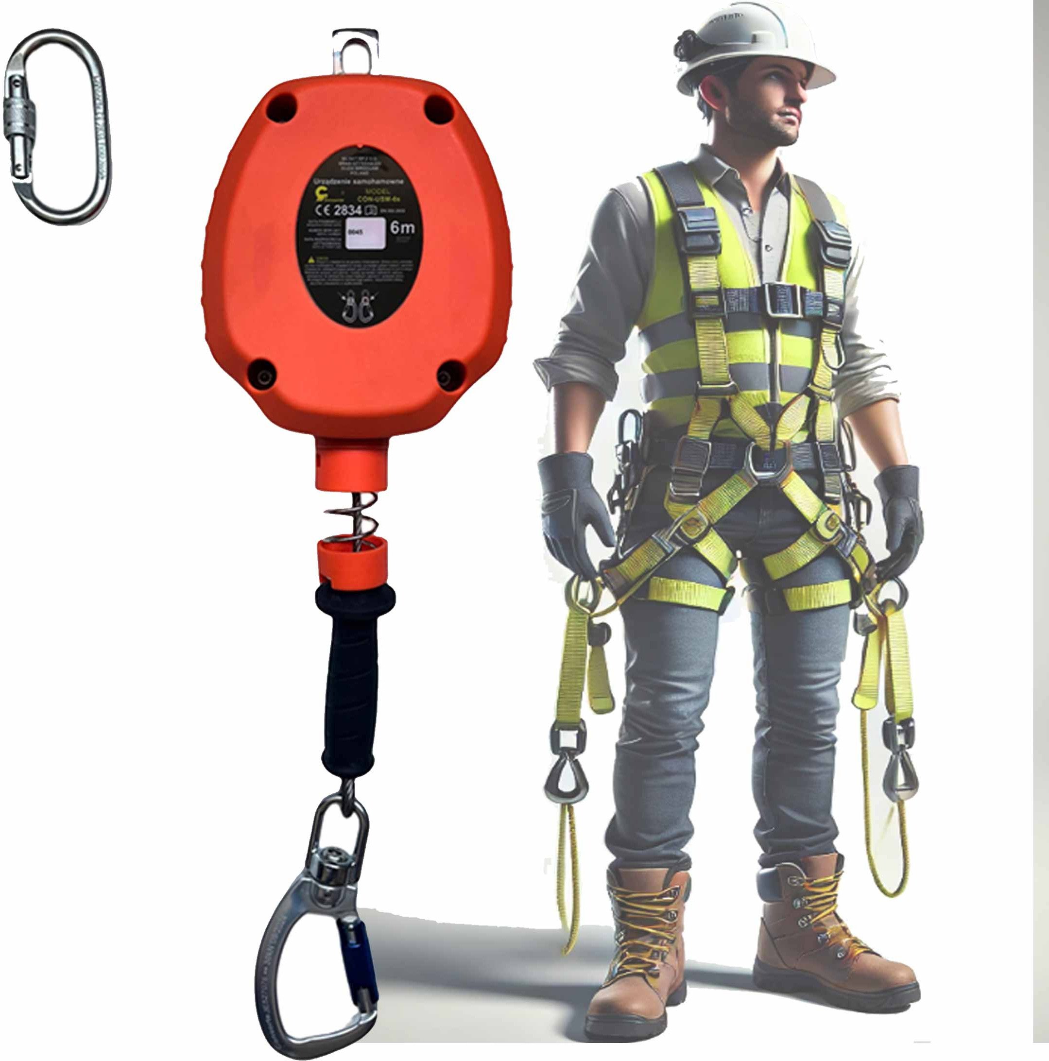 Urządzenie Samohamowne 6 Metrów Usm Srl Lina Stalowa Asekuracja Consorte Con-Usm-6S 5901832518792