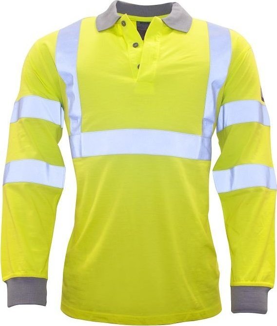 Portwest FR77 Koszulka polo ostrzegawcza, trudnopalna i antystatyczna z długimi rękawami- L