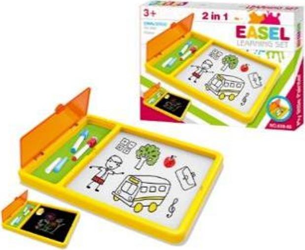 Askato Tablica dwustronna z pojemnikiem na przybory w pudełku